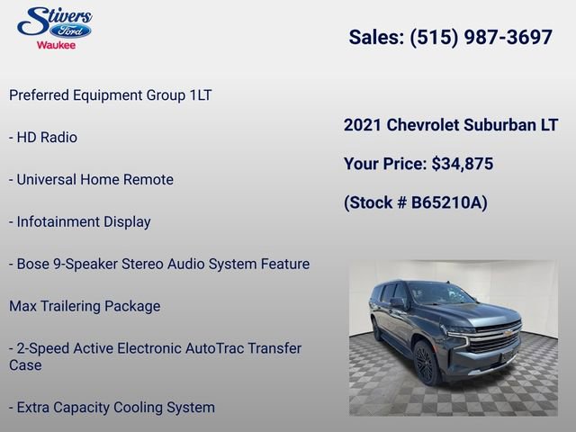 Used 2021 Chevrolet Suburban LT w/ LT Signature Package AWD/4WD image 22