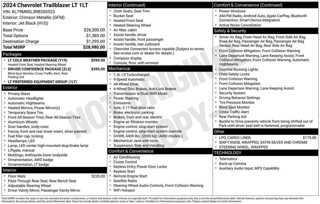Used 2024 Chevrolet TrailBlazer LT w/ LT Cold Weather Package AWD/4WD image 5