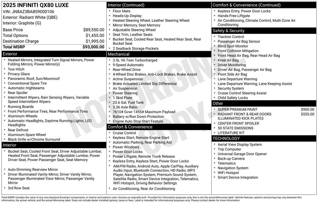 Used 2025 INFINITI QX80 Luxe image 79