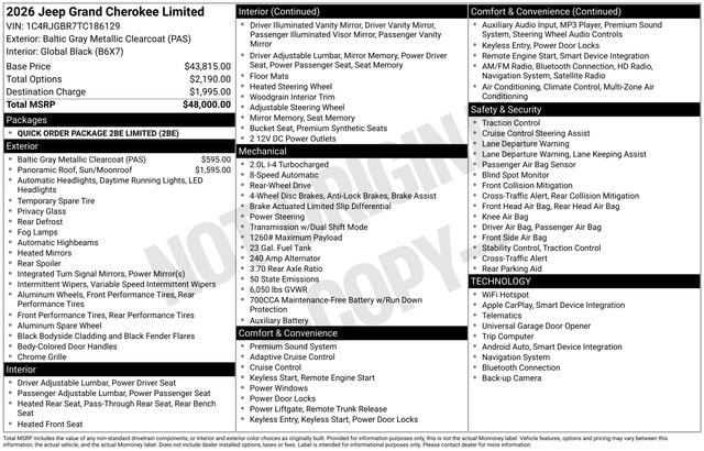 New 2026 Jeep Grand Cherokee Limited RWD image 36