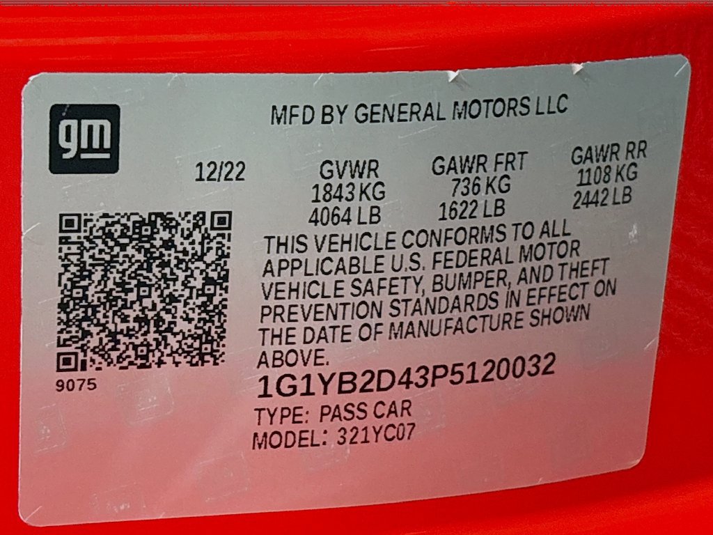 Certified 2023 Chevrolet Corvette Stingray Preferred Cpe w/ Z51 Performance Package RWD image 35