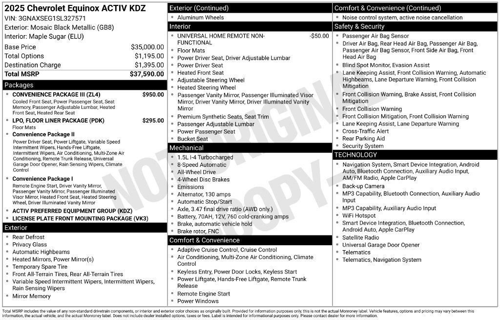 Used 2025 Chevrolet Equinox ACTIV w/ Convenience Package III AWD/4WD image 28