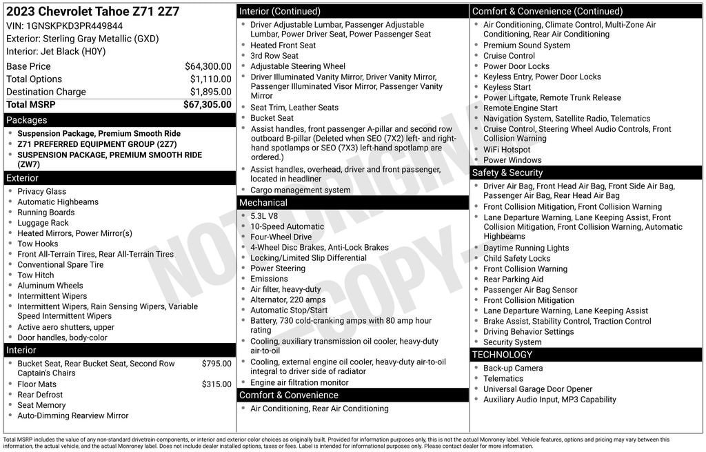 Certified 2023 Chevrolet Tahoe Z71 AWD/4WD image 10