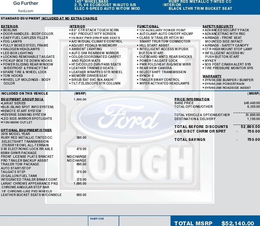 Used 2016 Ford F150 Lariat image 2