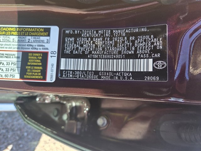 Used 2017 Toyota Avalon Touring w/ Carpet Mat Package image 14