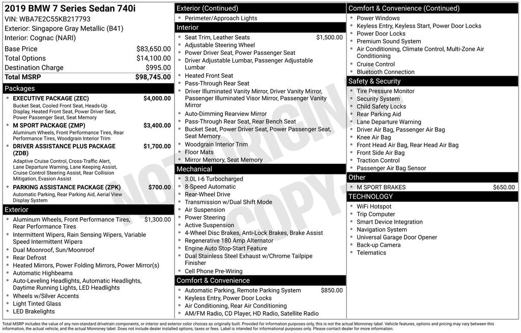 Used 2019 BMW 740i w/ Executive Package image 2