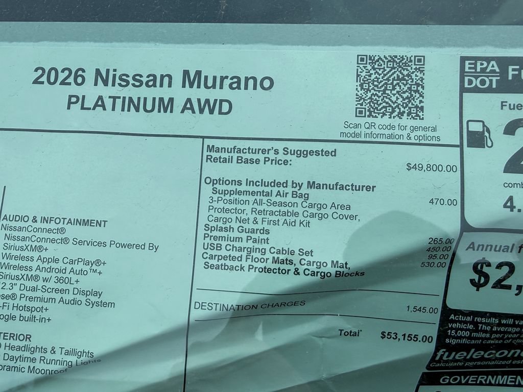 New 2026 Nissan Murano Platinum w/ Cargo Package AWD/4WD image 37