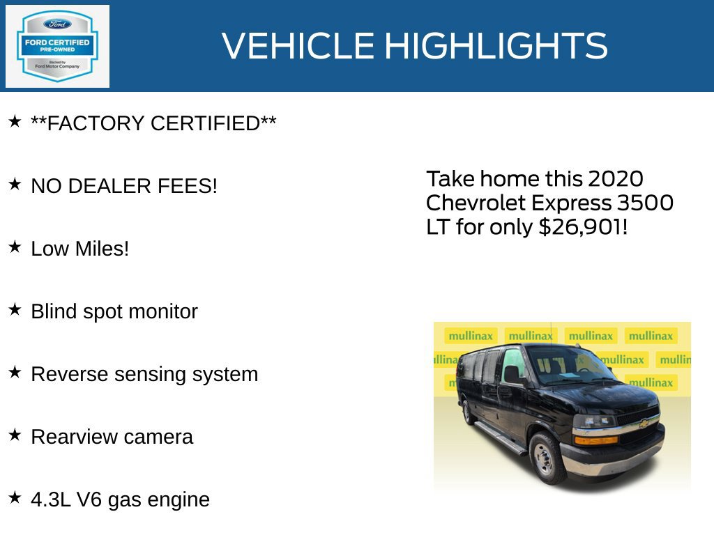 Used 2020 Chevrolet Express 3500 LT w/ LT Preferred Equipment Group RWD image 12