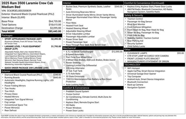 Used 2025 RAM 3500 Laramie w/ Sport Appearance Package image 32