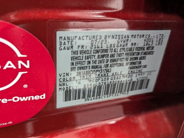 Certified 2023 Nissan Sentra SV w/ All-Weather Package FWD image 33