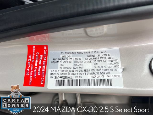Used 2024 MAZDA CX-30 AWD 2.5 S w/ Select Sport Pkg image 31