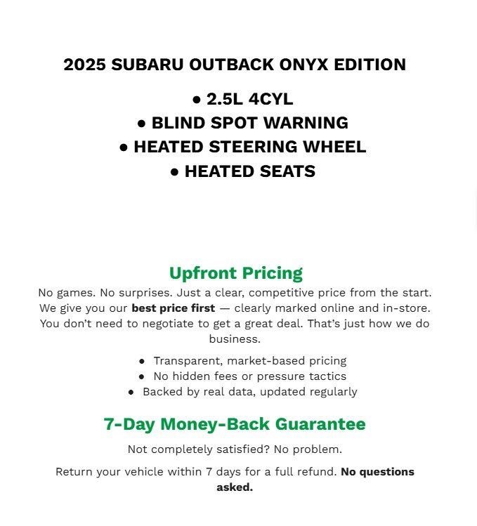 Used 2025 Subaru Outback Onyx Edition image 2
