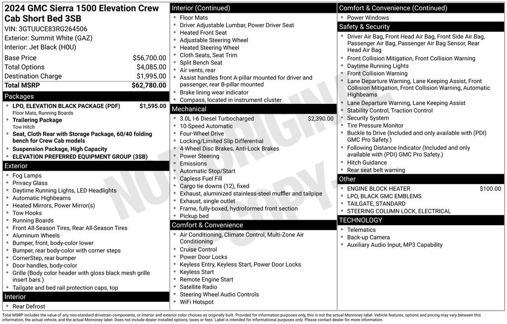 Used 2024 GMC Sierra 1500 Elevation w/ LPO, Elevation Black Package AWD/4WD image 14