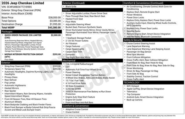 Used 2026 Jeep Cherokee Limited AWD/4WD image 32