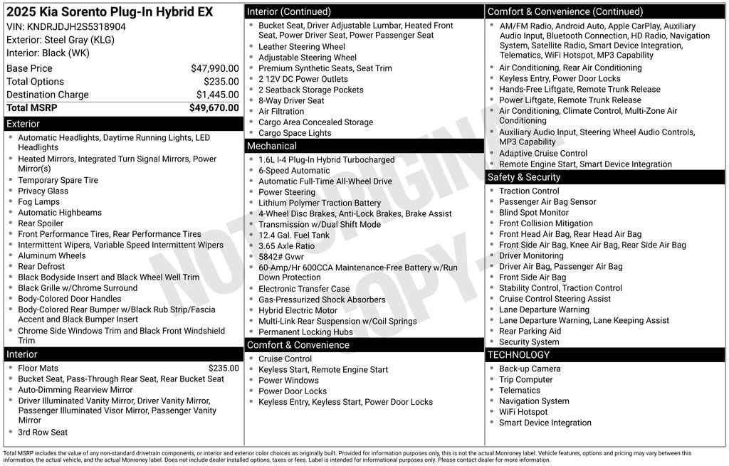 Certified 2025 Kia Sorento EX AWD/4WD image 42