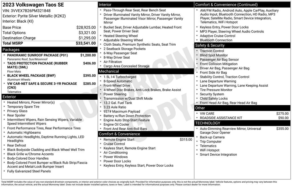 Used 2023 Volkswagen Taos SE w/ Panoramic Sunroof Package image 5