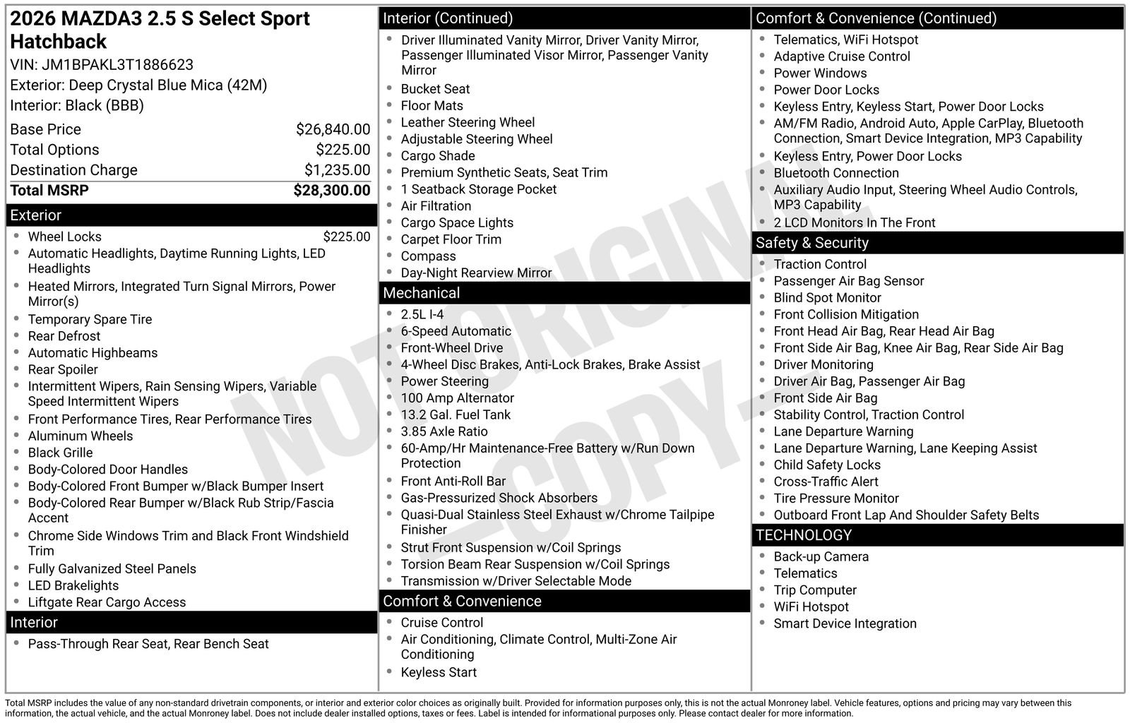 New 2026 MAZDA MAZDA3 s Sport FWD image 22