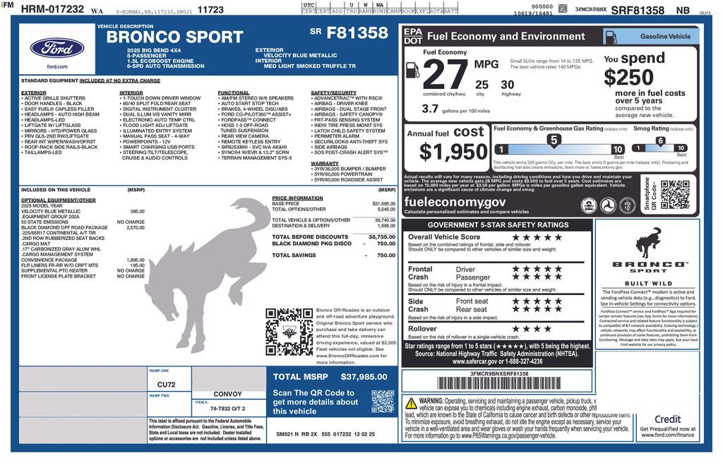 New 2025 Ford Bronco Sport Big Bend AWD/4WD image 41