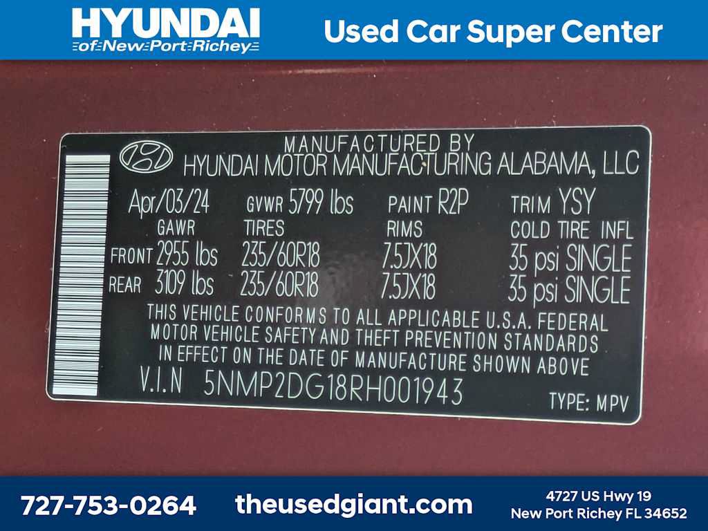 Certified 2024 Hyundai Santa Fe SEL AWD/4WD image 43