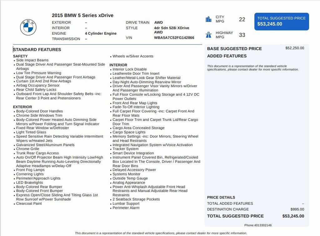 Used 2015 BMW 528i xDrive Sedan image 8