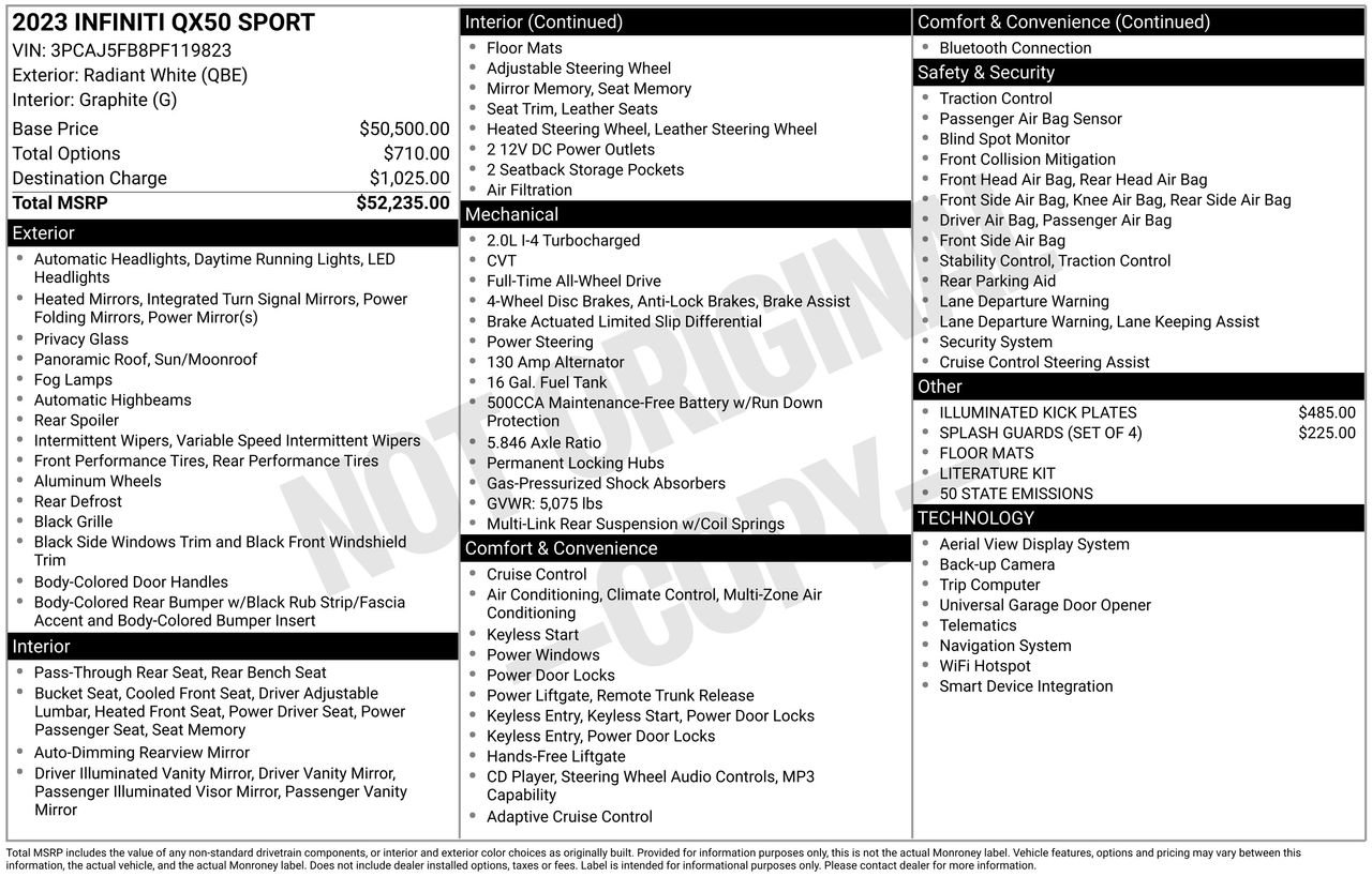 Certified 2023 INFINITI QX50 Sport AWD/4WD image 30