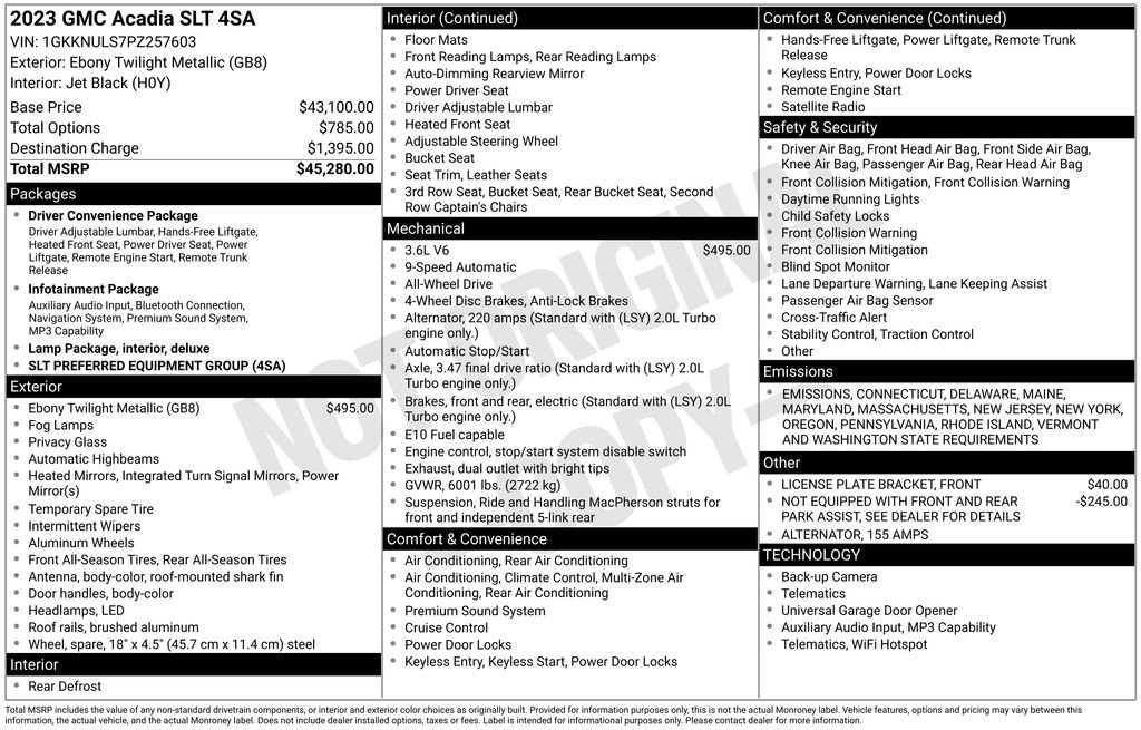 Used 2023 GMC Acadia SLT image 46