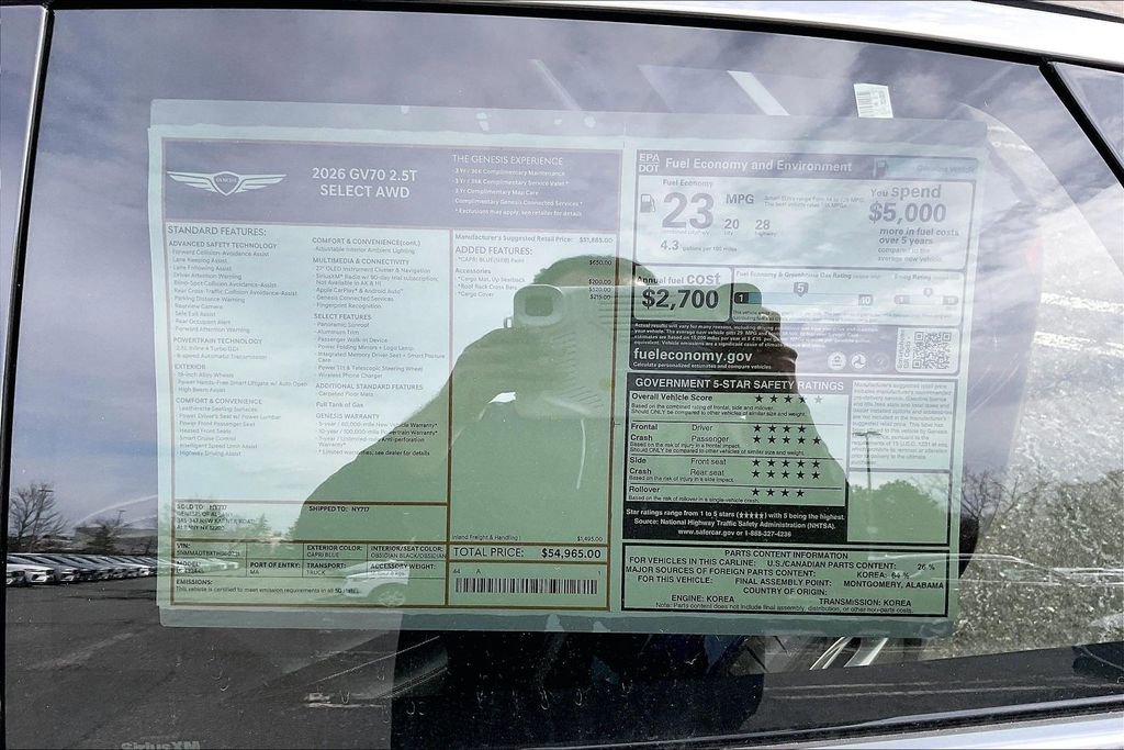 New 2026 Genesis GV70 2.5T Select AWD/4WD image 13