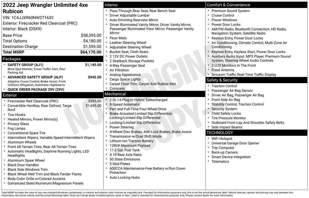 Used 2022 Jeep Wrangler Unlimited Rubicon 4xe w/ Safety Group image 15