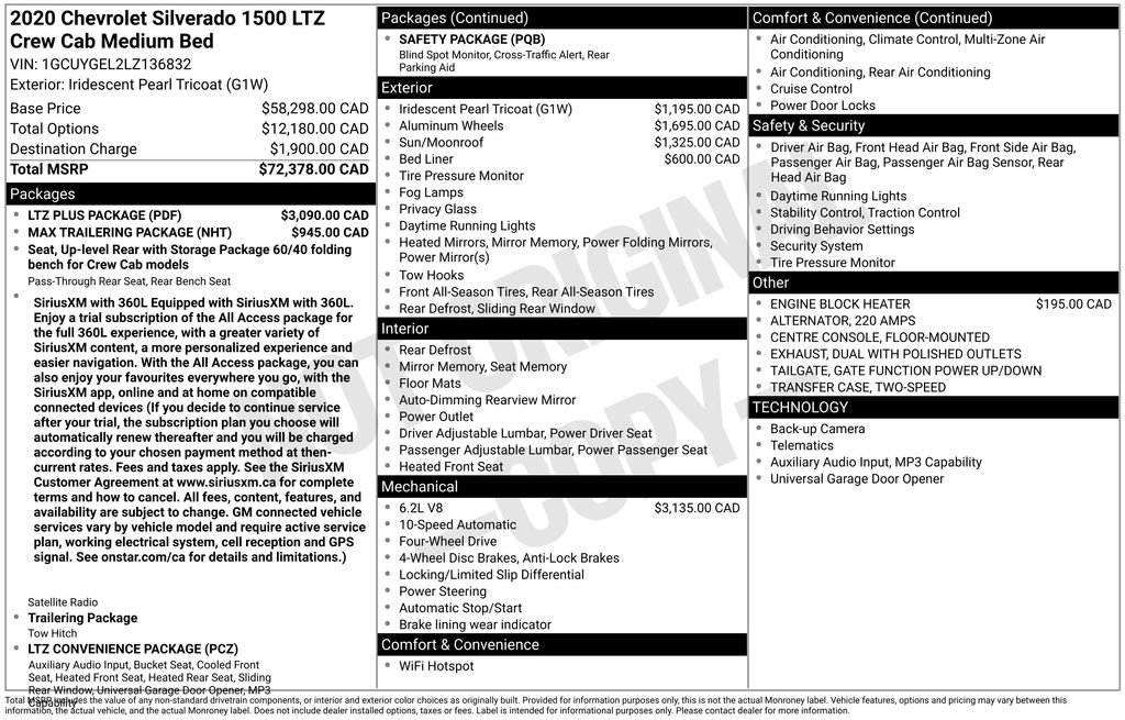 Used 2020 Chevrolet Silverado 1500 LTZ w/ LTZ Plus Package AWD/4WD image 53