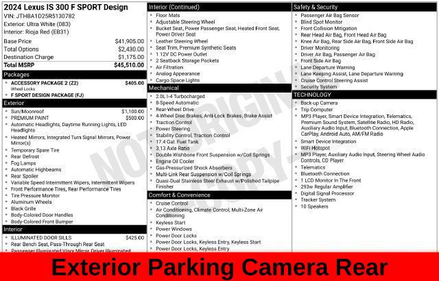 Used 2024 Lexus IS 300 F Sport w/ Accessory Package 2 RWD image 47