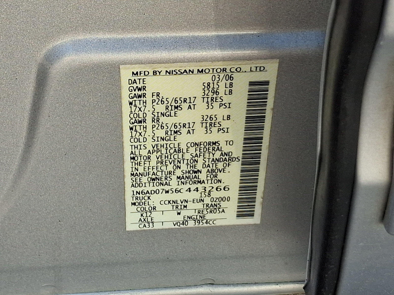 Used 2006 Nissan Frontier LE AWD/4WD image 25