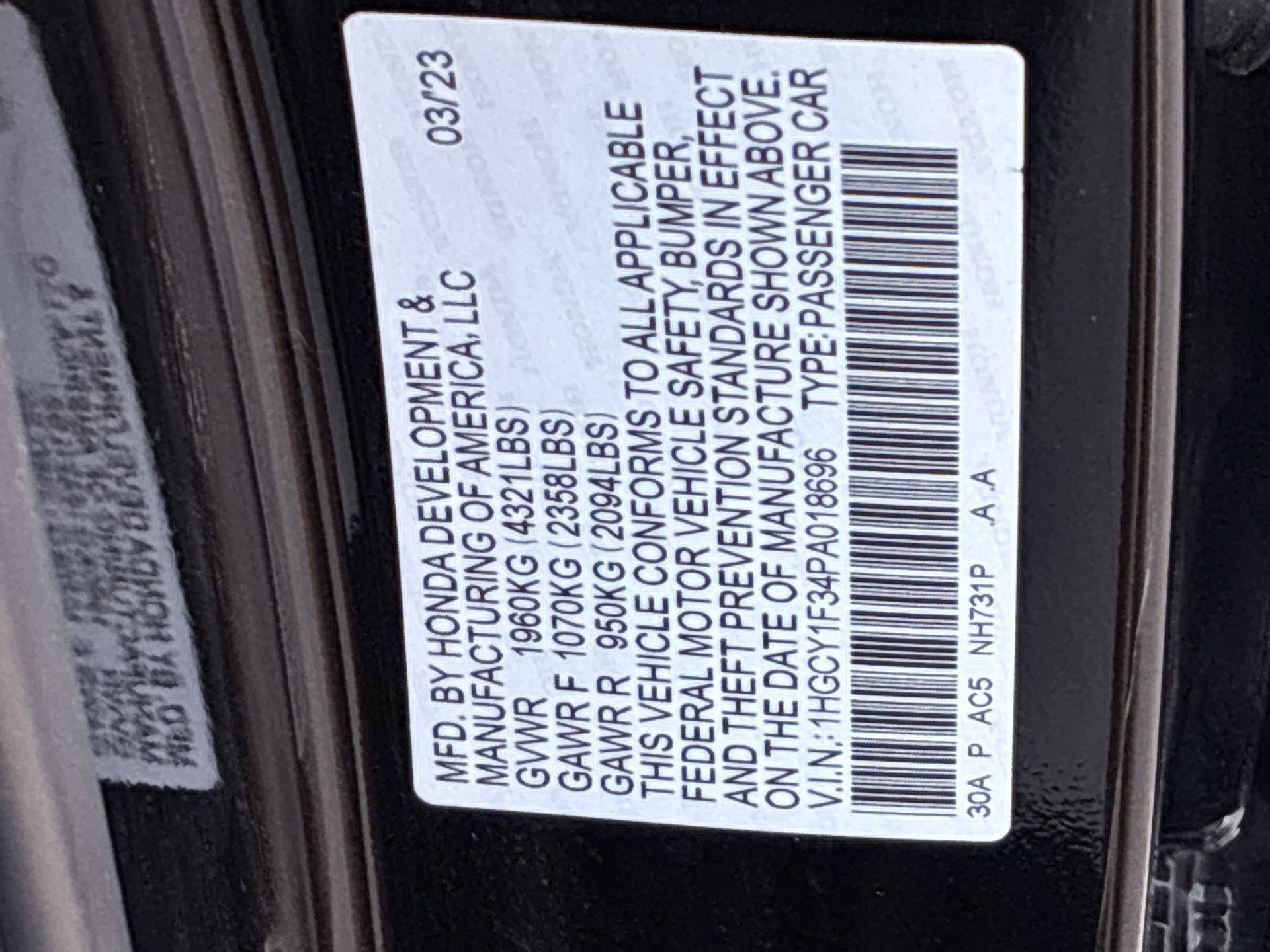 Certified 2023 Honda Accord EX image 39