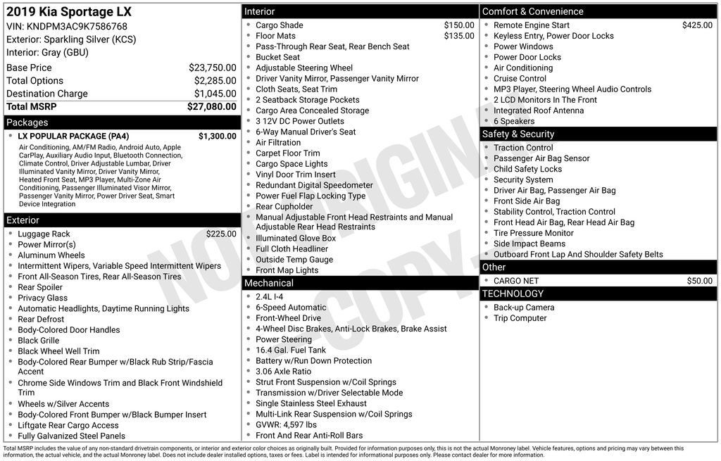 Used 2019 Kia Sportage LX w/ LX Popular Package image 3