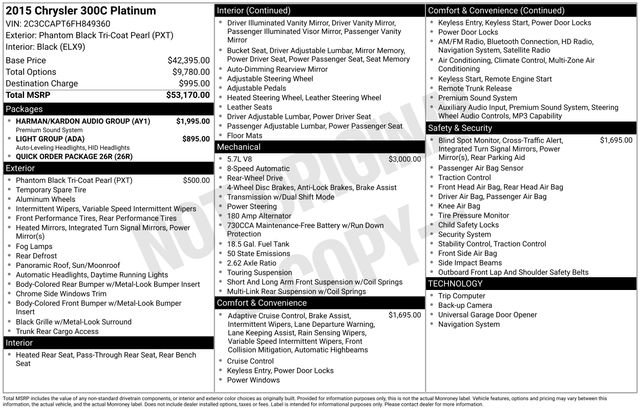 Used 2015 Chrysler 300 C Platinum w/ Harman/Kardon Audio Group image 7