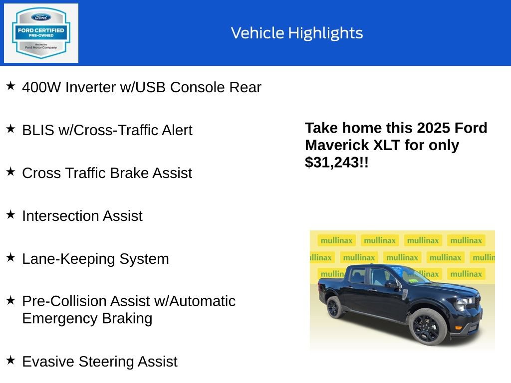 Certified 2025 Ford Maverick XLT w/ XLT Luxury Package AWD/4WD image 20