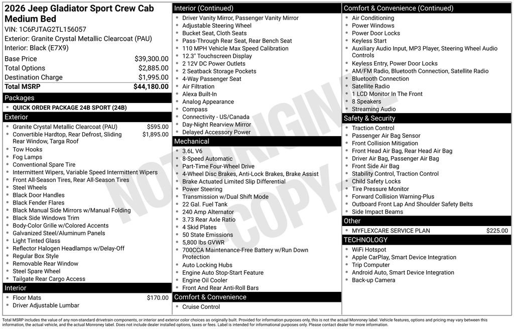 New 2026 Jeep Gladiator Sport AWD/4WD image 10
