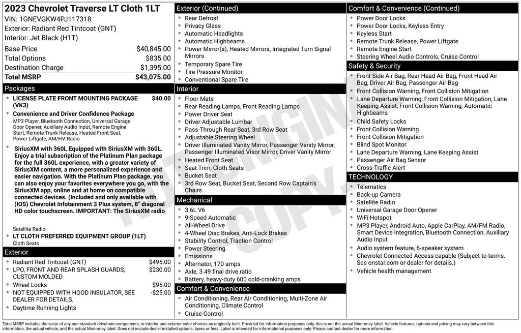 Certified 2023 Chevrolet Traverse LT AWD/4WD image 12