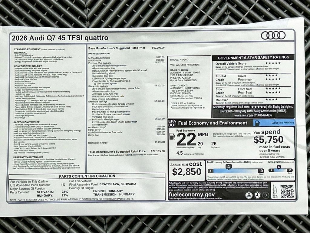 New 2026 Audi Q7 2.0T Premium Plus image 35