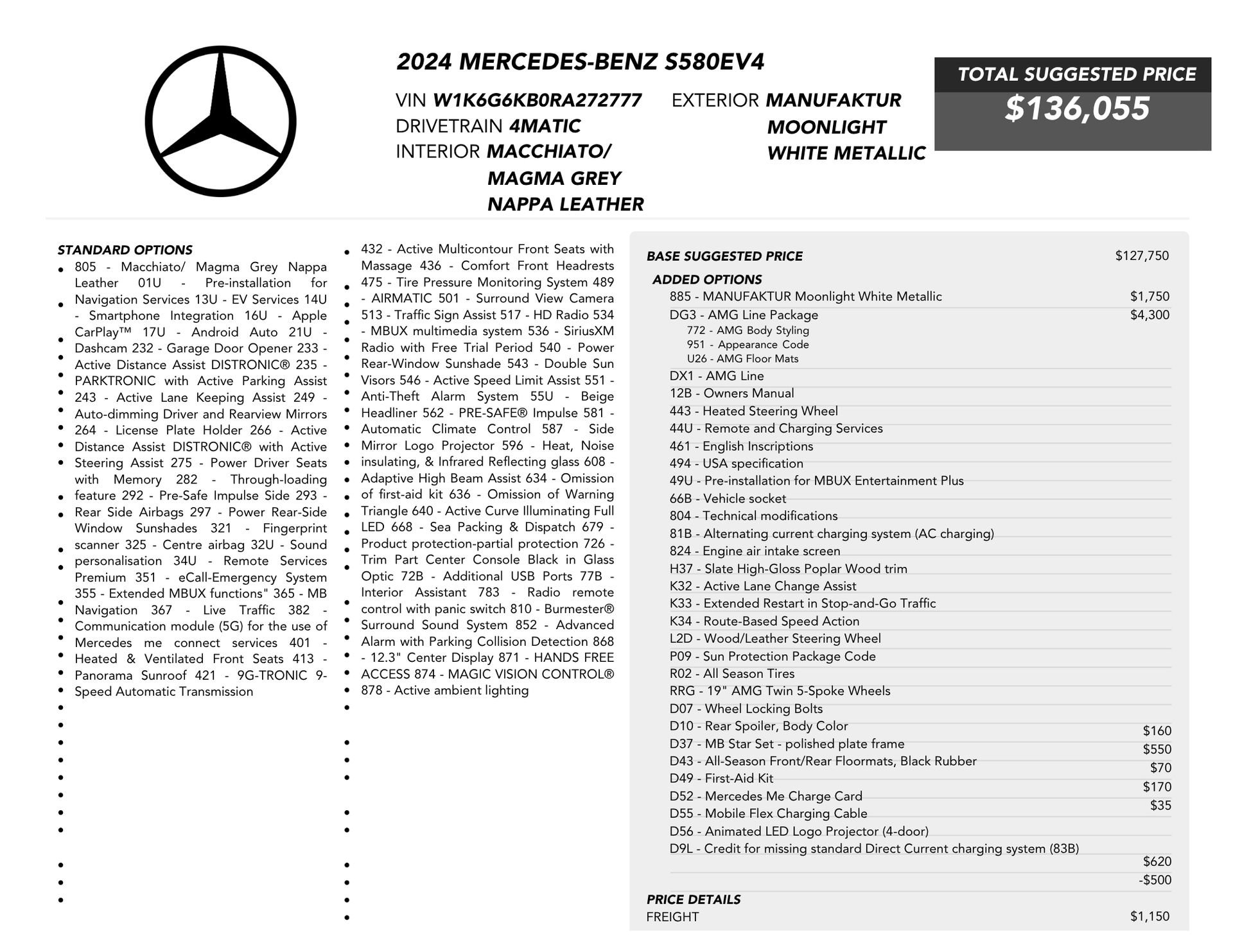 Used 2024 Mercedes-Benz S 580e 4MATIC Sedan w/ AMG Line image 79