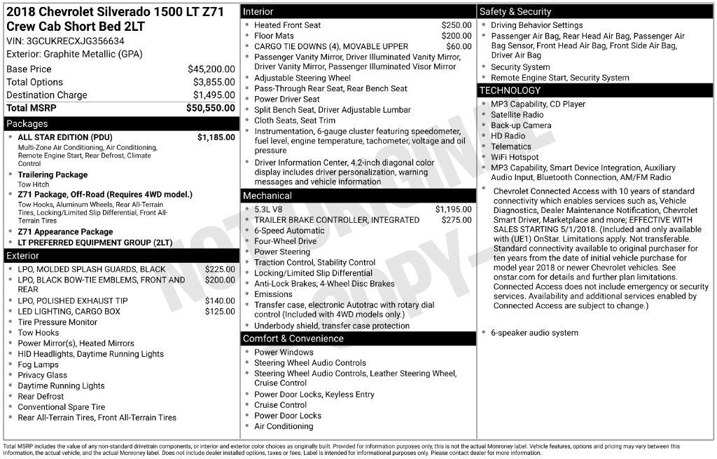 Certified 2018 Chevrolet Silverado 1500 LT w/ All Star Edition AWD/4WD image 3
