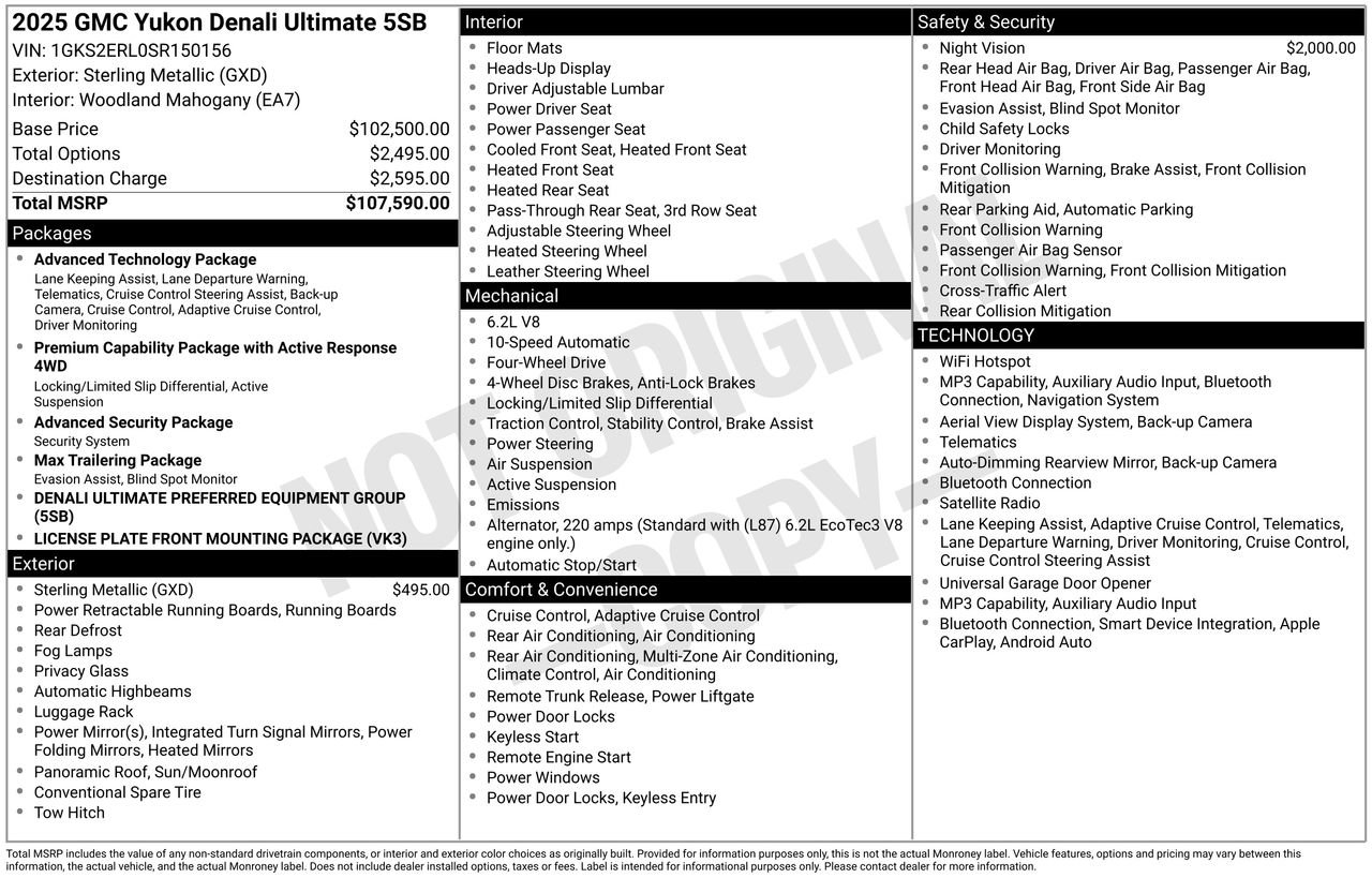 Used 2025 GMC Yukon Denali Ultimate AWD/4WD image 35