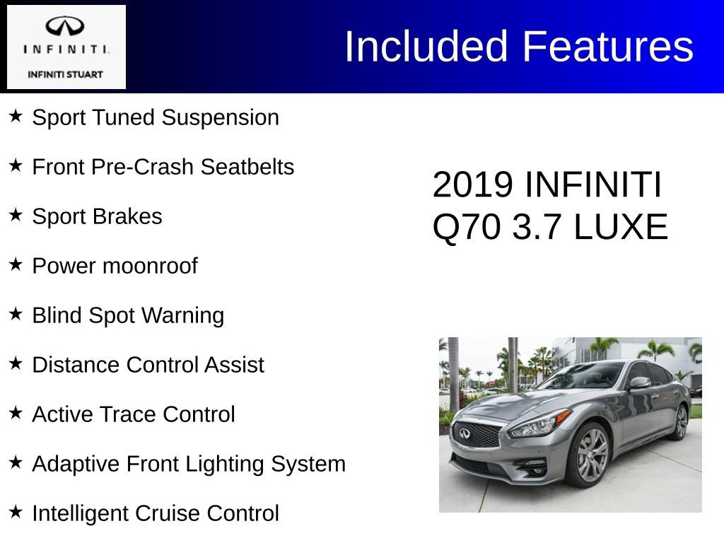 Used 2019 INFINITI Q70 Luxe w/ Sport Package image 3