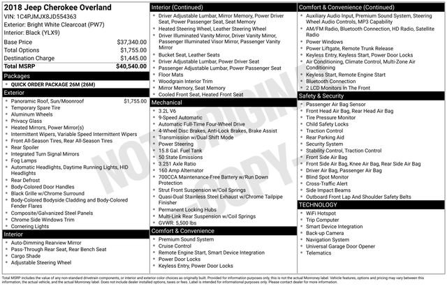 Used 2018 Jeep Cherokee Overland image 3