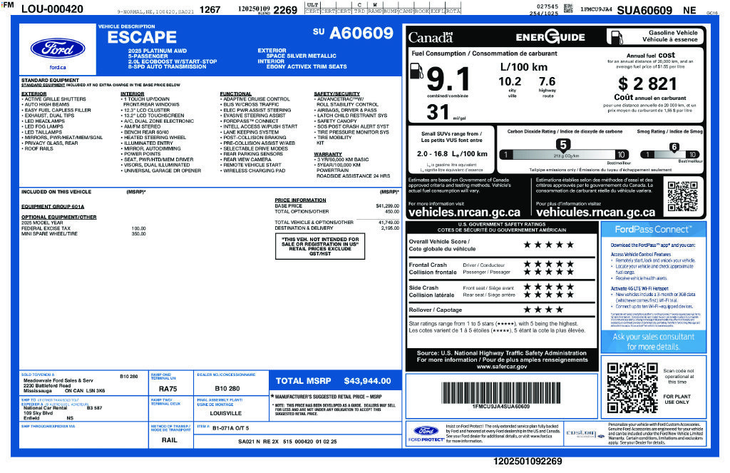 Used 2025 Ford Escape Platinum AWD/4WD image 6