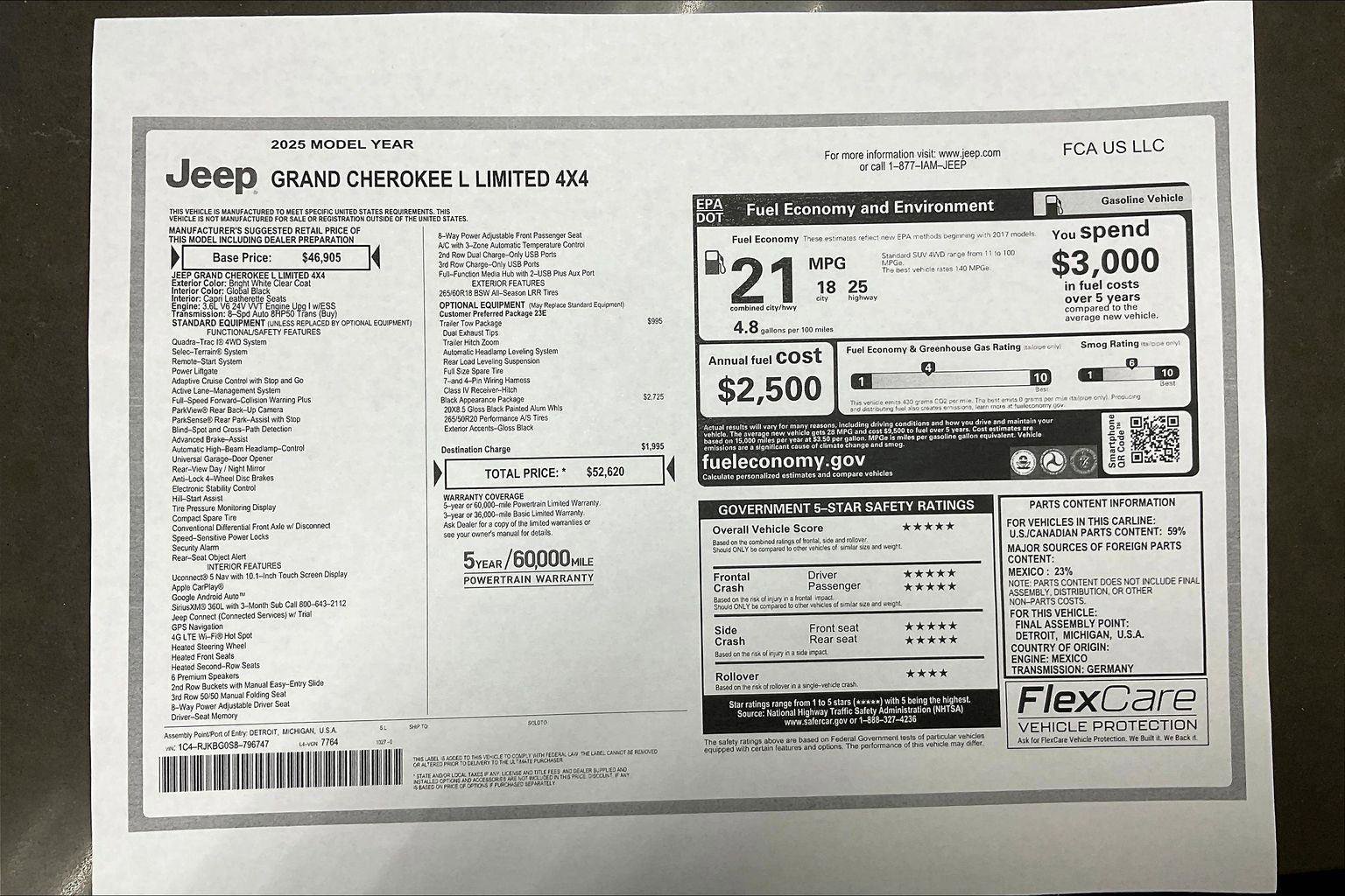 New 2025 Jeep Grand Cherokee L Limited w/ Black Appearance Package image 14