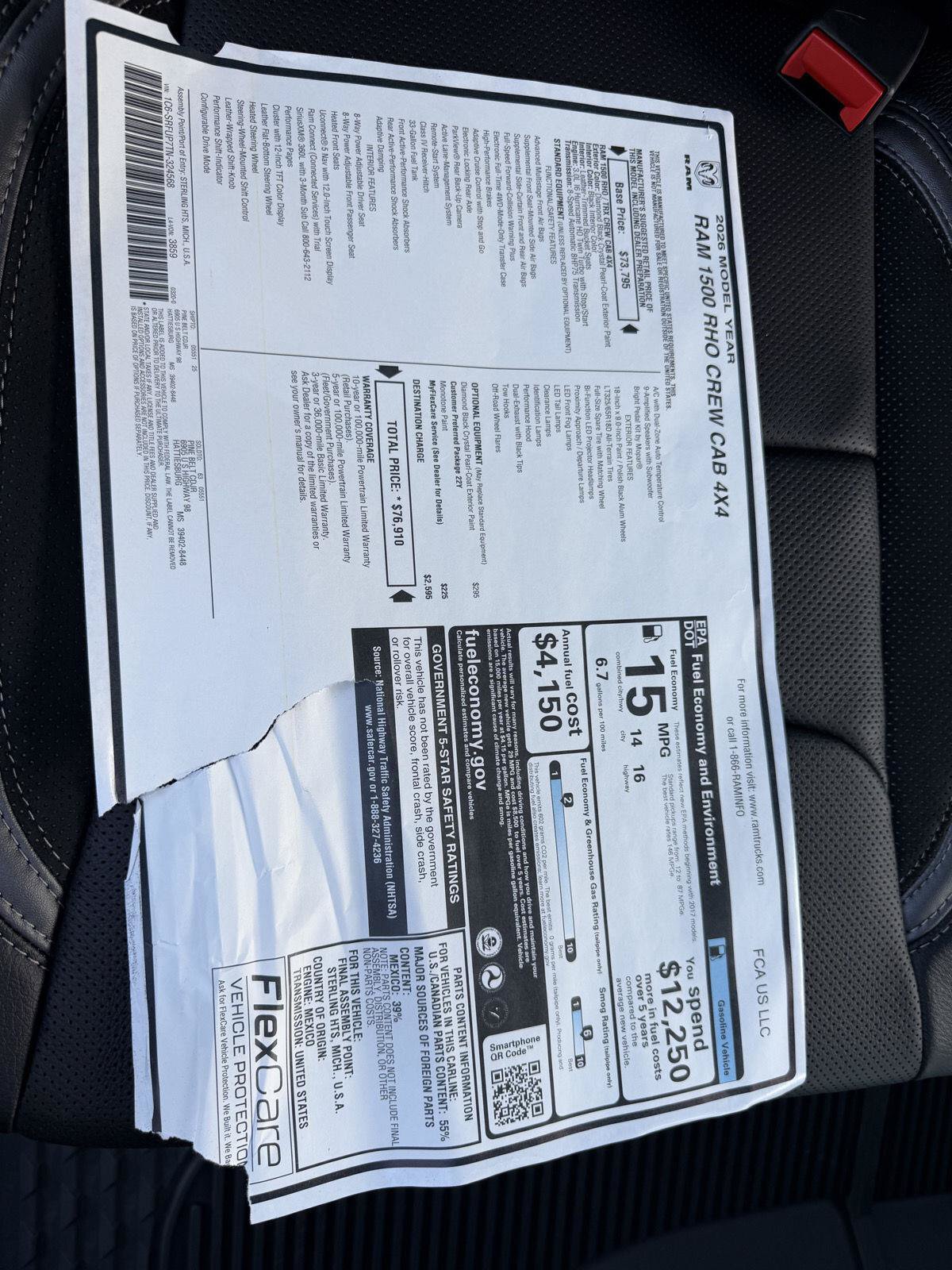 New 2026 RAM 1500 RHO AWD/4WD image 20