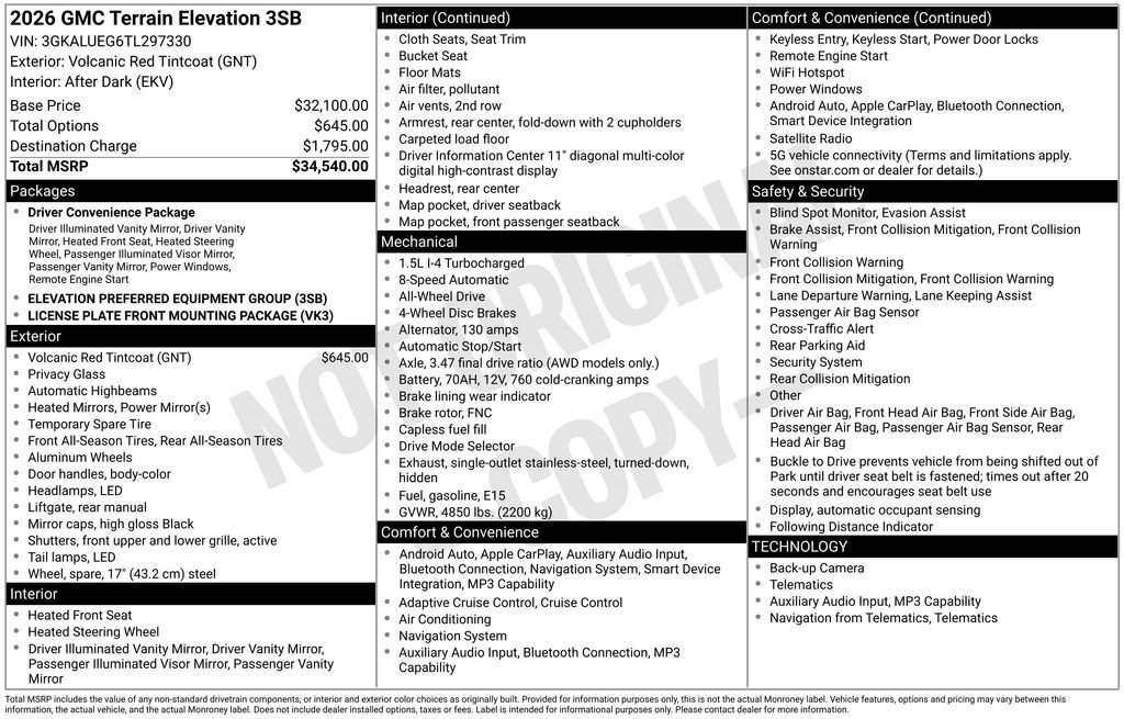 Used 2026 GMC Terrain Elevation image 7