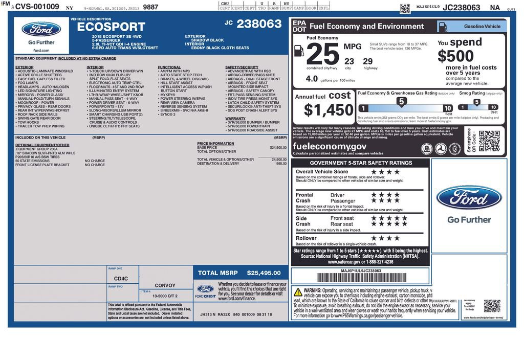 Used 2018 Ford EcoSport SE AWD/4WD image 6