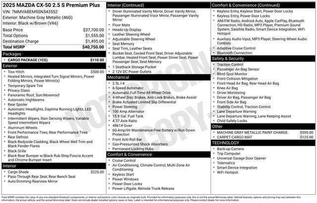 Certified 2025 MAZDA CX-50 AWD 2.5 S w/ Cargo Package image 6