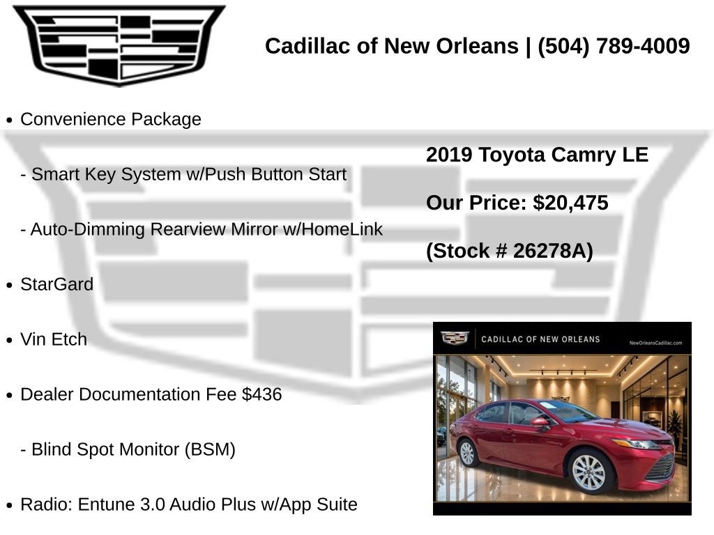 Used 2019 Toyota Camry LE w/ Convenience Package FWD image 7